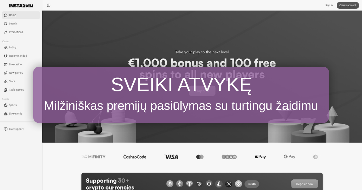 InstaSpin Casino - Geriausi Online Slotai ir Premijos Lietuvoje