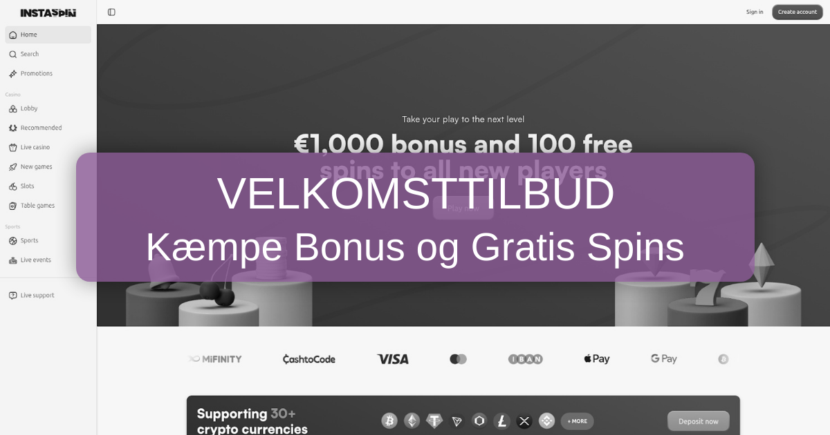 InstaSpin Casino | Top Online Spilleautomater i Danmark