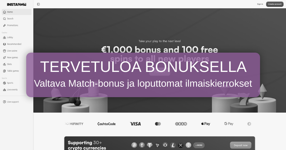 InstaSpin Casino - Suomen Parhaat Verkkokolikkopelit